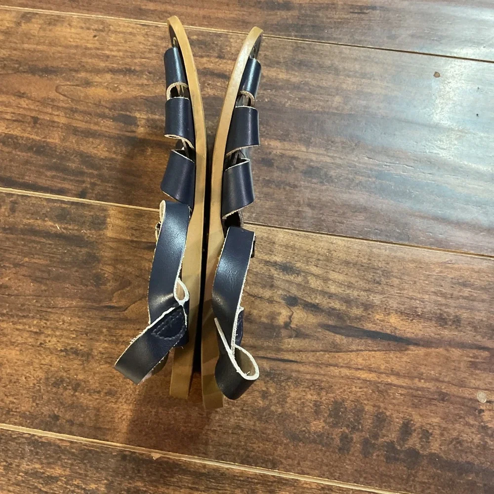 Salt Water Sandals by Hoy Original The Original Navy Blue Leather Sandals Size 5